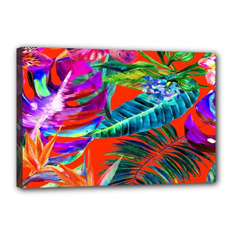 Aloha Hawaiian Flower Floral Sexy Summer Orange Canvas 18  X 12 