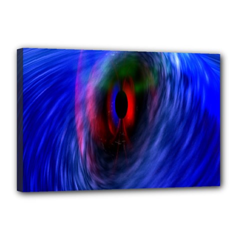 Black Hole Blue Space Galaxy Canvas 18  X 12 