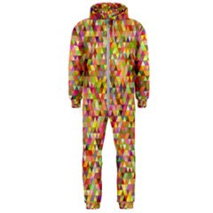 Multicolored Mixcolor Geometric Pattern Hooded Jumpsuit (men)  by paulaoliveiradesign