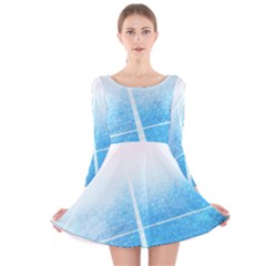 Court Sport Blue Red White Long Sleeve Velvet Skater Dress by Nexatart