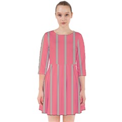 Line Red Grey Vertical Smock Dress by Mariart