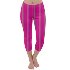 Pink Line Vertical Purple Yellow Fushia Capri Winter Leggings  by Mariart