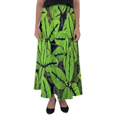 Nature Print Pattern Flared Maxi Skirt by dflcprints