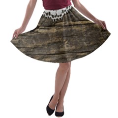 Shabbychicwoodwall A-line Skater Skirt by NouveauDesign