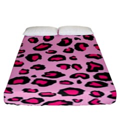 Pink Leopard Fitted Sheet (king Size) by TRENDYcouture