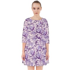 Vegetable Cabbage Purple Flower Smock Dress by Mariart