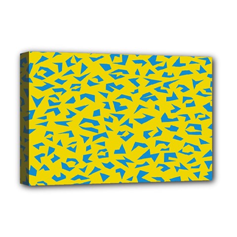 Blue Yellow Space Galaxy Deluxe Canvas 18  X 12  