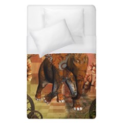 Steampunk, Steampunk Elephant With Clocks And Gears Duvet Cover (single Size) by FantasyWorld7