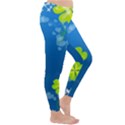 Flower Shamrock Green Blue Sexy Classic Winter Leggings View3