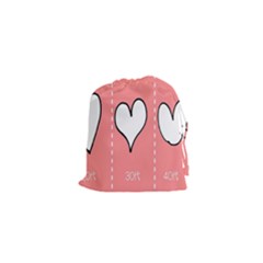 Love Heart Valentine Pink White Sexy Drawstring Pouches (xs)  by Mariart