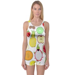 Mango Fruit Pieces Watermelon Dragon Passion Fruit Apple Strawberry Pineapple Melon One Piece Boyleg Swimsuit by Mariart