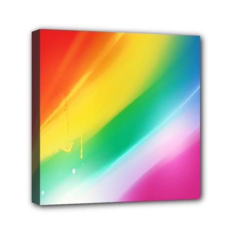 Red Yellow White Pink Green Blue Rainbow Color Mix Mini Canvas 6  X 6 