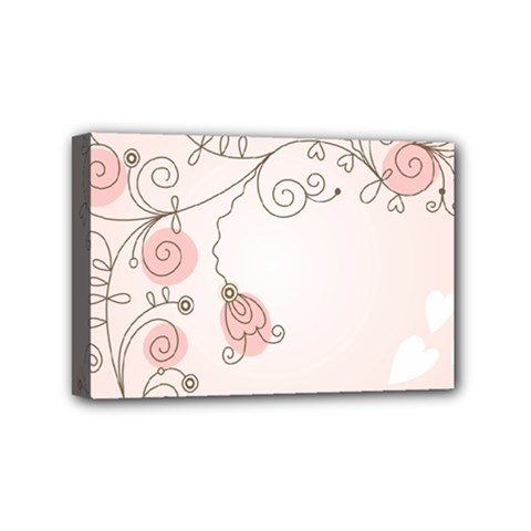 Simple Flower Polka Dots Pink Mini Canvas 6  X 4 