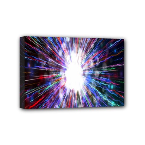 Seamless Animation Of Abstract Colorful Laser Light And Fireworks Rainbow Mini Canvas 6  X 4 