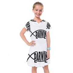 Darwin Fish Kids  Drop Waist Dress by Valentinaart