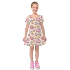 Sweet Pattern Kids  Short Sleeve Velvet Dress by Valentinaart