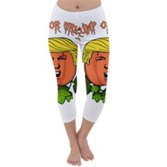 Trump Or Treat  Capri Winter Leggings  by Valentinaart