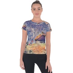Impressionism Short Sleeve Sports Top  by NouveauDesign