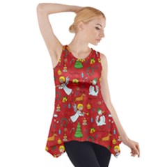 Christmas Pattern Side Drop Tank Tunic by Valentinaart