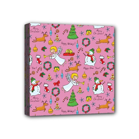 Christmas Pattern Mini Canvas 4  X 4  by Valentinaart