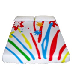 Fireworks Rainbow Flower Fitted Sheet (king Size)