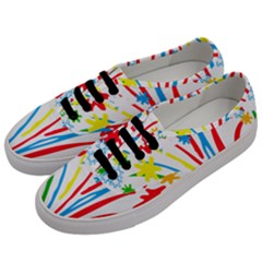 Fireworks Rainbow Flower Men s Classic Low Top Sneakers by Mariart