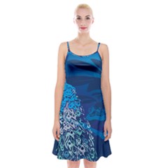 Peacock Bird Blue Animals Spaghetti Strap Velvet Dress by Mariart