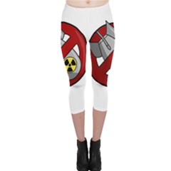 No Nuclear Weapons Capri Leggings  by Valentinaart