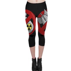 No Nuclear Weapons Capri Leggings  by Valentinaart