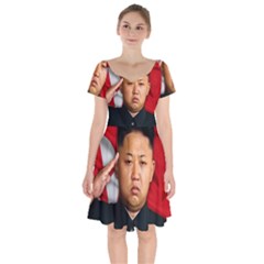 Kim Jong-un Short Sleeve Bardot Dress by Valentinaart