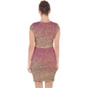 Rose Gold Sparkly Glitter Texture Pattern Capsleeve Drawstring Dress  View2