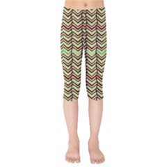 Zig Zag Multicolored Ethnic Pattern Kids  Capri Leggings  by dflcprintsclothing