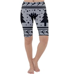 Ugly Christmas Sweater Cropped Leggings  by Valentinaart