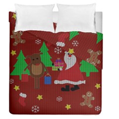 Ugly Christmas Sweater Duvet Cover Double Side (queen Size) by Valentinaart