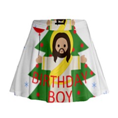 Jesus - Christmas Mini Flare Skirt by Valentinaart