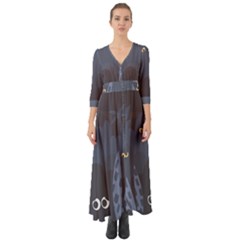 Ghost Halloween Eye Night Sinister Button Up Boho Maxi Dress by Mariart