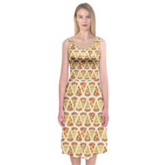 Food Pizza Bread Pasta Triangle Midi Sleeveless Dress by Mariart
