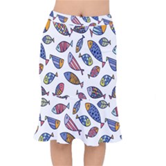 Love Fish Seaworld Swim Rainbow Cartoons Mermaid Skirt by Mariart