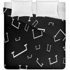 Pit White Black Sign Pattern Duvet Cover Double Side (king Size)