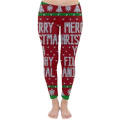 Ugly Christmas Sweater Classic Winter Leggings by Valentinaart