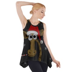 Christmas Giraffe  Side Drop Tank Tunic by Valentinaart