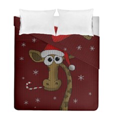 Christmas Giraffe  Duvet Cover Double Side (full/ Double Size) by Valentinaart