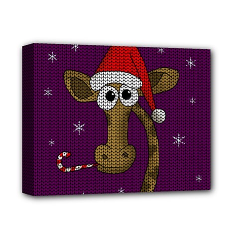 Christmas Giraffe  Deluxe Canvas 14  X 11  by Valentinaart