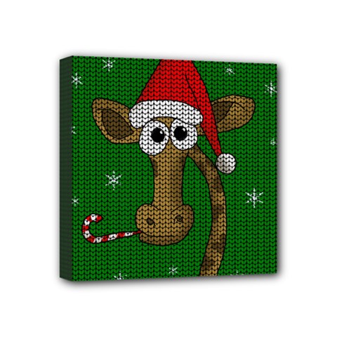 Christmas Giraffe  Mini Canvas 4  X 4  by Valentinaart