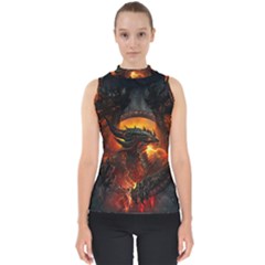 Dragon Legend Art Fire Digital Fantasy Shell Top by Celenk