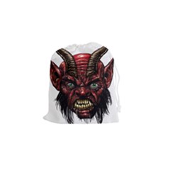 Krampus Devil Face Drawstring Pouches (small)  by Celenk