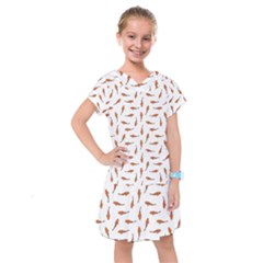 Koi Fishes Motif Pattern Kids  Drop Waist Dress by dflcprintsclothing