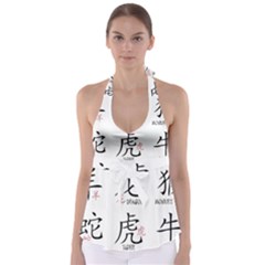 Chinese Zodiac Signs Babydoll Tankini Top by Celenk