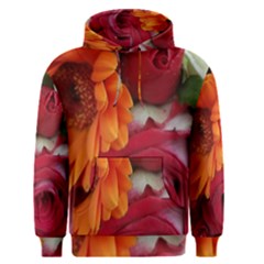 Floral Photography Orange Red Rose Daisy Elegant Flowers Bouquet Men s Pullover Hoodie by yoursparklingshop