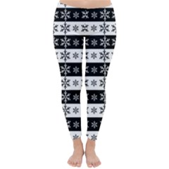 Snowflakes - Christmas Pattern Classic Winter Leggings by Valentinaart